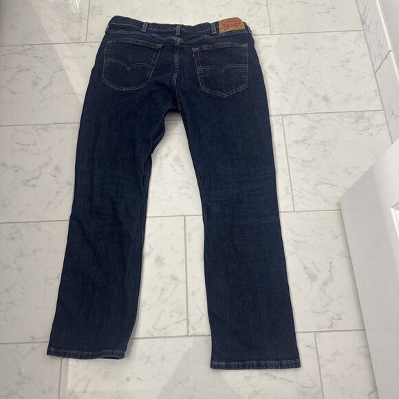 LEVI'S 514 Jeans Mens 38x30 Slim Straight Leg Dark Wash Cotton Blue Red Tab Logo - Picture 3 of 8
